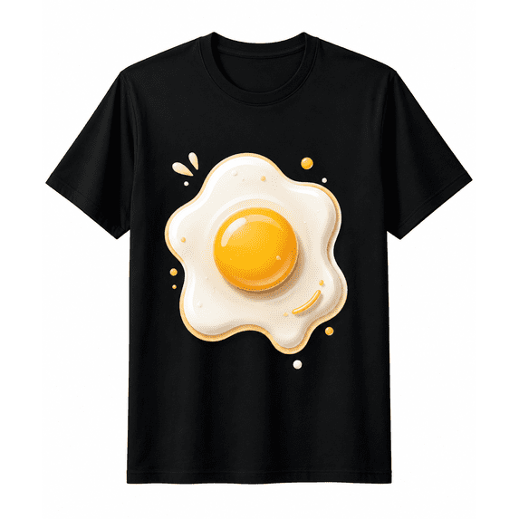 Funny Fried Egg Graphic T-Shirt for Men and Women, Casual Short Sleeve Crew Neck Novelty Tee