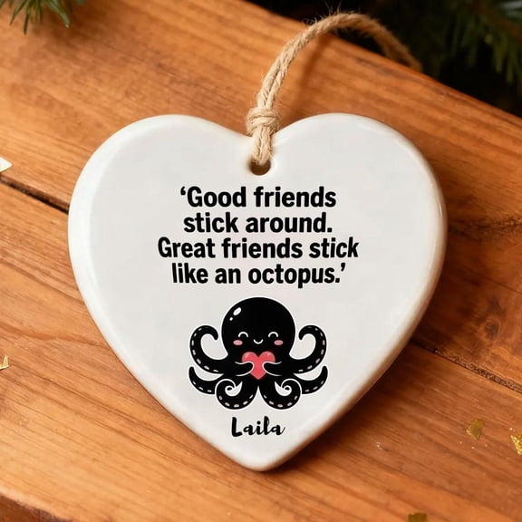 Funny Friendship Best Friend Ceramic Ornament Flat 2D Printed Round Keepsake Gift For Girls