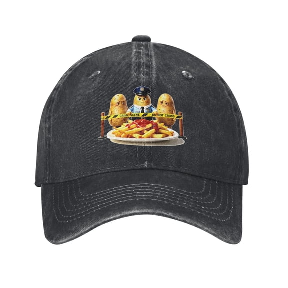 Funny Fries Potato Baseball Cap Demin Humorous Fries Potato Hat Gifts for Women Men Chef