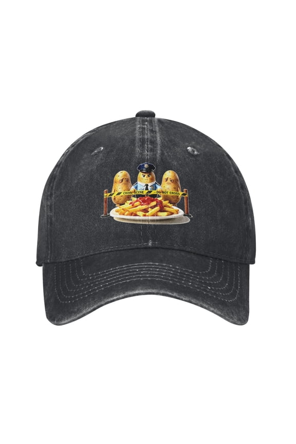 Funny Fries Potato Baseball Cap Demin Humorous Fries Potato Hat Gifts for Women Men Chef