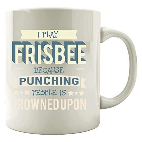 Sport Humor 11 oz Coffee Mug - I Play Because Punching People Is Frowned Upon White Ceramic Gift