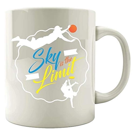 Funny Frisbee 11 oz Coffee Mug - Sky Is The Limit White Ceramic Gift