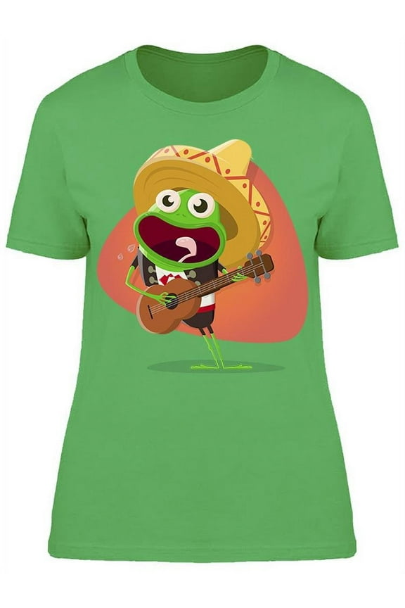 Funny  Frog As Mexican Mariachi T-Shirt Women -Image by Shutterstock, Female Medium