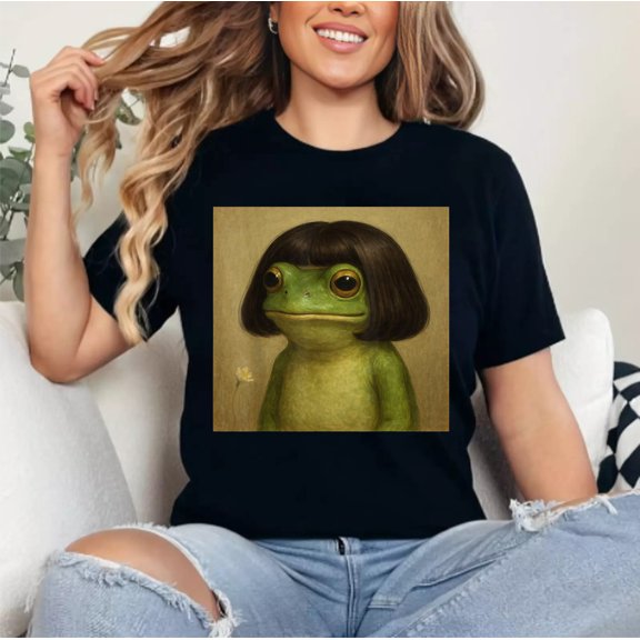 Funny Frog Bob Haircut Meme for Men Women T-Shirt