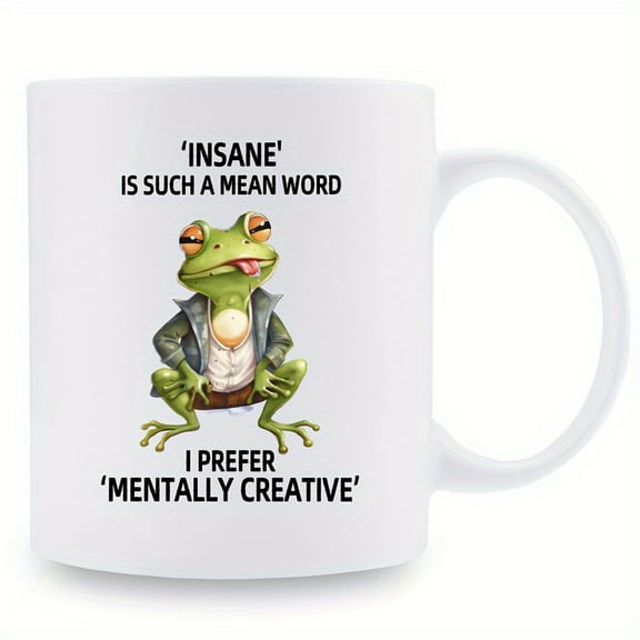 Funny Frog Coffee Mug - Personalized 11oz Ceramic Cup, Reusable, Machine Washable, Novelty Summer & Winter Drinkware, Ideal for Couples, Unique Birthday & Christmas Gift, Home Decor
