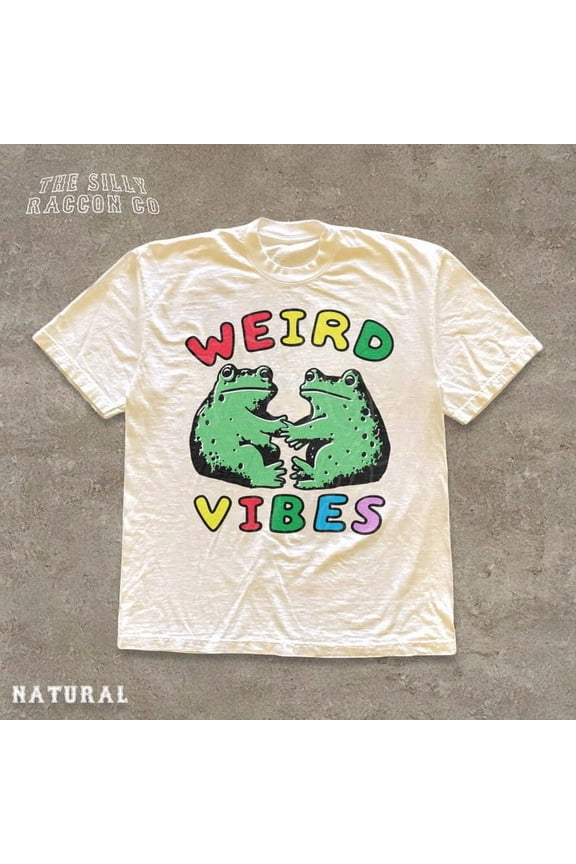 Funny Frog Cottagecore Shirt, Weird Vibes Frog Tee for Men Women, Retro Goblincore T-Shirt, Y2k Weirdcore Meme T-Shirt