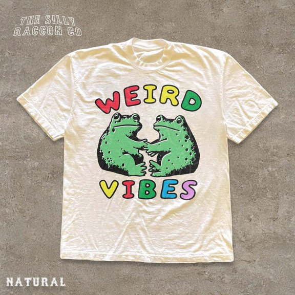 Funny Frog Cottagecore Shirt, Weird Vibes Toad Tee for Men Women, Retro Goblincore T-Shirt