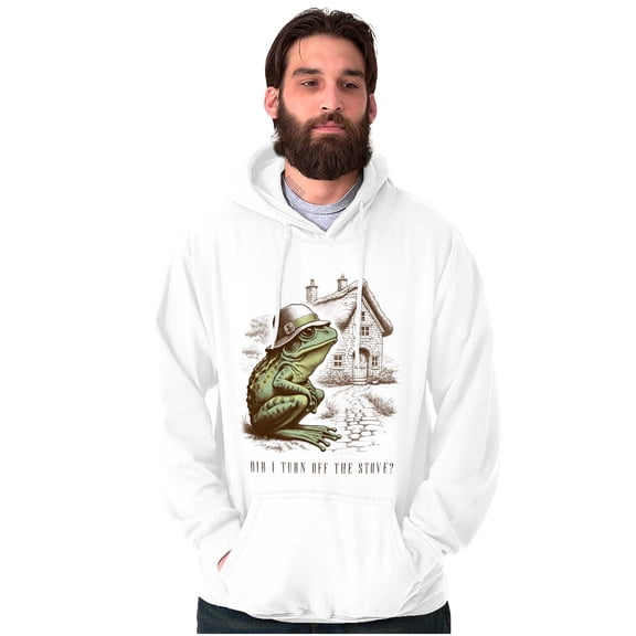 Funny Frog Did I Turn Off The Stove Hoodie Sweatshirt Women Men Brisco Brands L