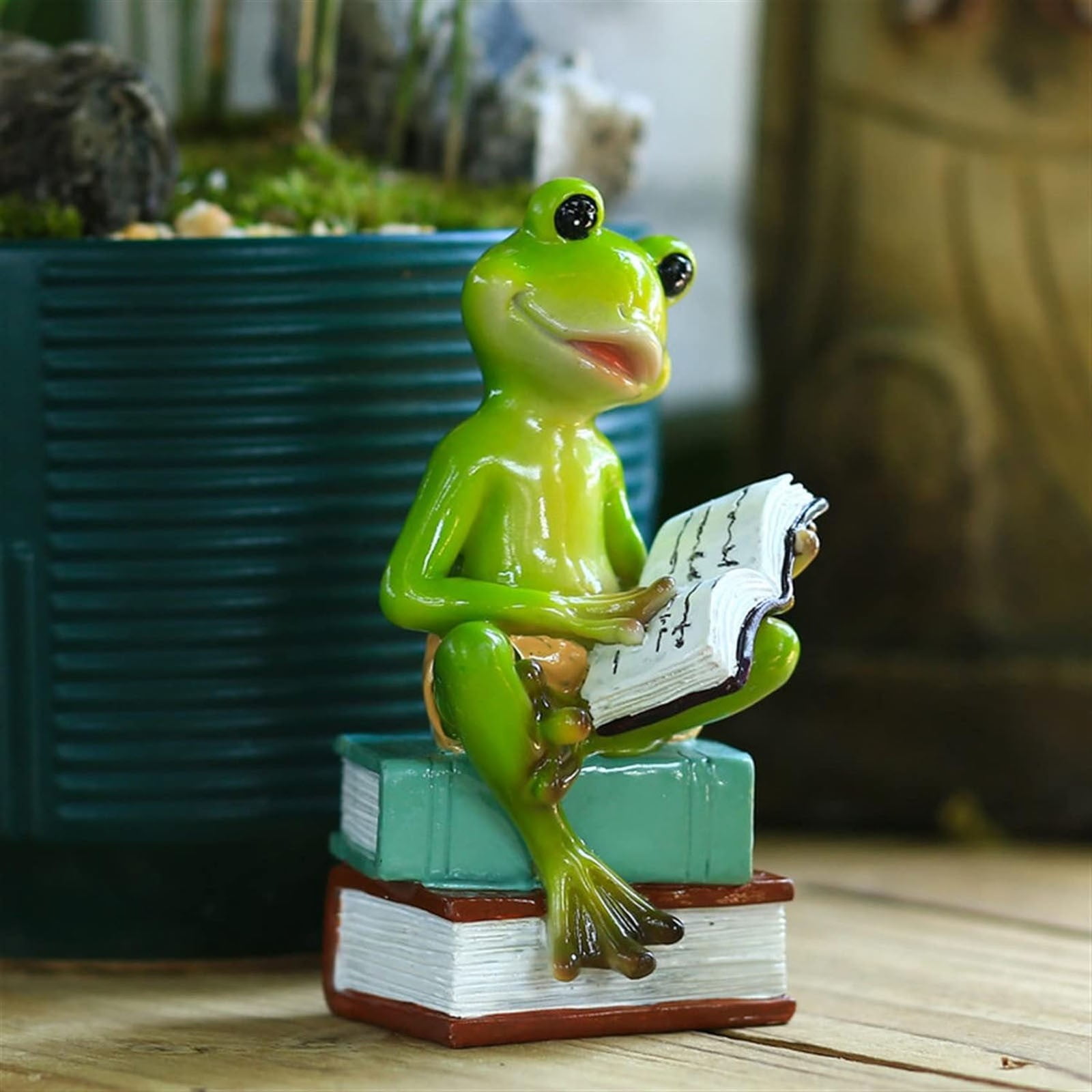 Funny Frog Figurine Home Desk Bathroom Decor Resin Animal Figurines ...