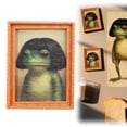 thumbnail image 1 of Funny Frog Fridge Magnet Kitchen Decor, Vintage Frog Art Refrigerator Magnet, Unique Frogs Portrait with a Distinctive Hairstyle, Complete with a Picture Frame, for Fridge or Magnetic Board(1Pcs), 1 of 8