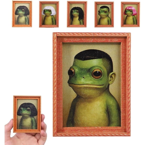 Funny Frog Fridge Magnet Kitchen Decor, Vintage Style Oil Painting Art Magnet, Quirky Animals Refrigerator Magnets, Kitchen Decor for Home, Unique Gag Gift for Coworkers