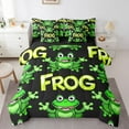 thumbnail image 1 of Funny Frog Bedding Set Cute Cartoon Frog King Comforter Set 7 Piece Tropical Wildlife Bed In A Bag Rainforest Animal Bed Set Bedroom Decor, 1 of 5