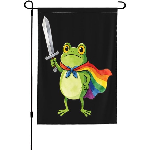Funny Frog Lgbtq Support flag Pride Month Garden Flags 12 * 18 In Double Side Banner No Flagpole