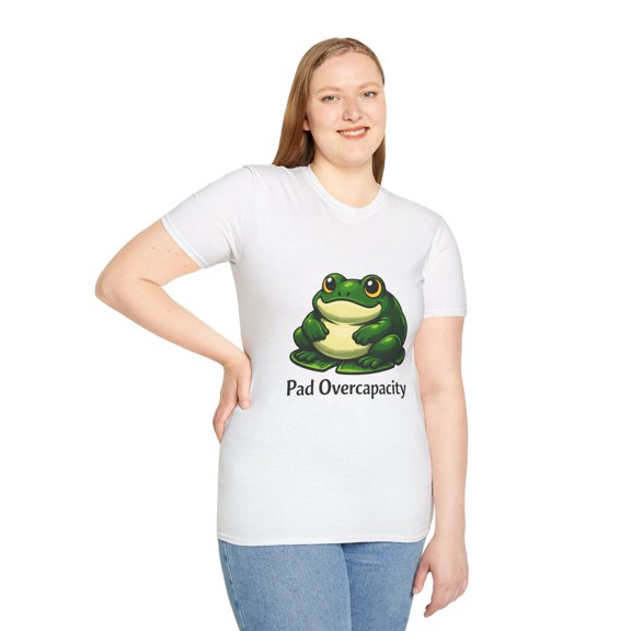 Funny Frog Lily Pad Cute Animal Meme Amphibian Humor Unisex Softstyle T-Shirt