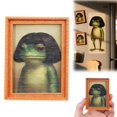 thumbnail image 1 of Funny Frog Magnet, Funny Frog Fridge Magnet Kitchen Decor, Vintage Frog Art Refrigerator, Complete with a Picture Frame for Animal Lovers, Friends(1Pcs), 1 of 8