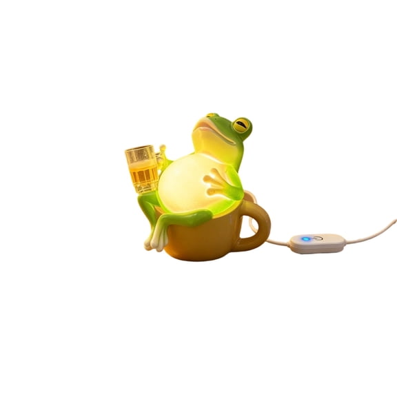 Funny Frog Night Light USB | Cute Drinking Beer Silicone Table Lamp with Dimmer & Cozy Glow, Perfect for Bedroom & Home Decor,Color