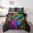 thumbnail image 1 of Funny Frog Queen Bedding Sets Cartoon Animal Wildlife Comforter Set, Watercolor Graffiti Down Comforter Red Floral Flower Bedding Comforter Sets, Rainbow Splatters Duvet Insert, 1 of 6