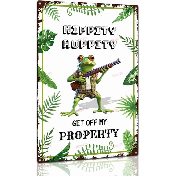 Funny Frog Room Rules Sign Hippity Hoppity Get Of My Property Sign No Trespassing Signs Warning Sign for Home Garden Bathroom Sign Decor 8x12 Inch
