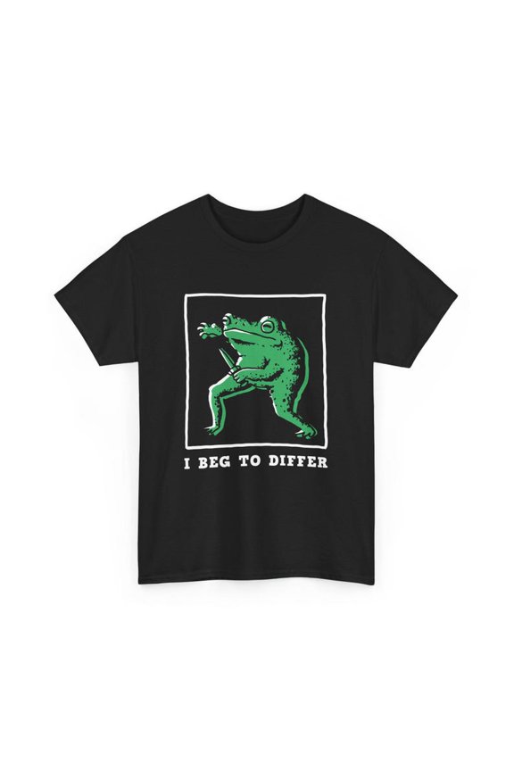 Funny Frog T-Shirt I Beg To Differ Meme Graphic Tee, Cute Frog Humor Shirt, Animal Lover Gift Tee for Men Women