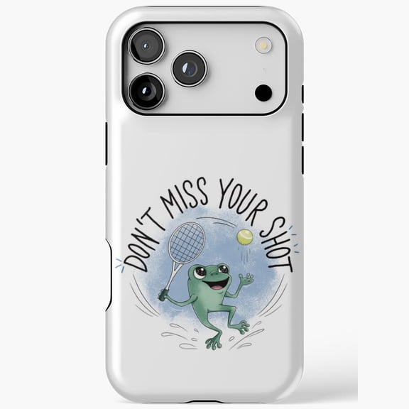 Funny Frog Tennis Player Don't Miss Your Shot for iPhone Case 11 through 17 Pro Max