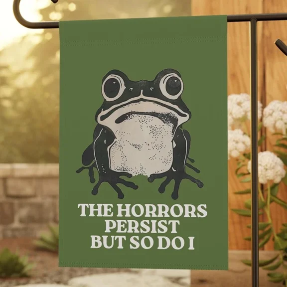 Funny Frog flag, Spring flag, Summer flag, Funny 12x18 POLE NOT INCLUDED Garden Flag
