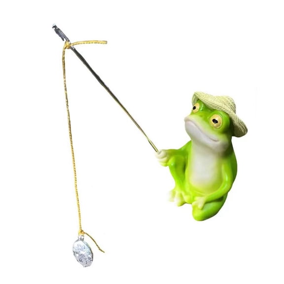 Funny Frogs Panda Fishing Sculpture Resins Ornament for Garden Landscape Decorative Fishing Figurine Miniature