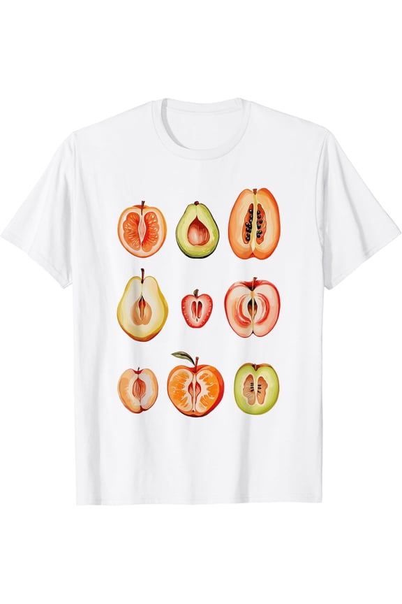 Funny Fruit Art Collection Retro Minimalist Fruit Lover T-Shirt