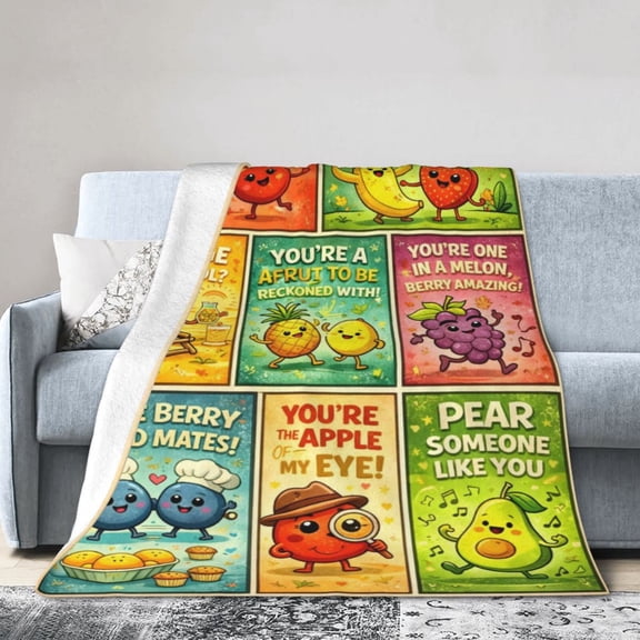 Funny Fruit Blanket Cozy Soft Gift for and Home Decor 50x40