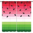 thumbnail image 1 of Funny Fruit Curtains for Kids,Summer Watermelons Rainbow Design Red Green Stripes Curtains for Girls Bedroom Living Room Study Window Drapes 2 Panels Set,Total Size 84" x 84", 1 of 5