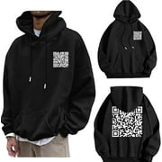 ODYSITE Funny Fu QR Code Hoodie, Fk You QR Code Hoodie, QR Scan Code Joke Funny Hoodie Unisex, Winter Thick Sweatshirt
