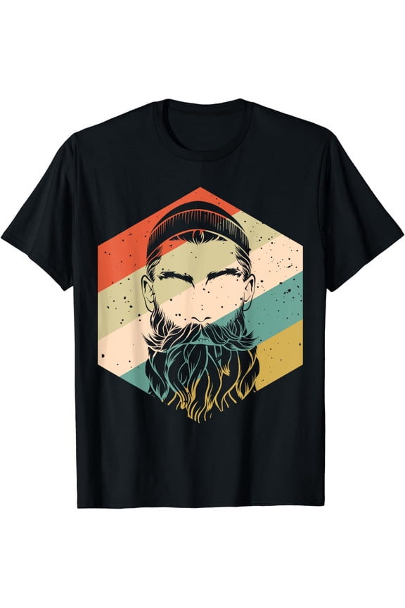 Funny Full Beard Beard Hipster Trend Retro T-Shirt