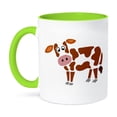 thumbnail image 1 of 3dRose, Funny Funky Cool Brown and White Cow Abstract Art Original, 11oz Two-Tone Green Mug, 1 of 7