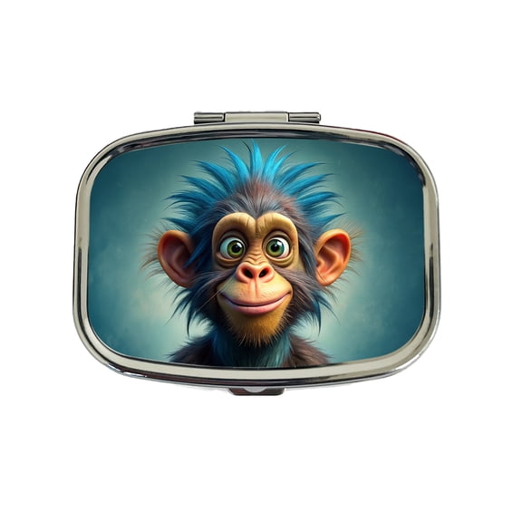 Funny Funky Crazy Monkey Small Travel Handbag Pill Box Case