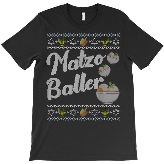 Funny Funny Hanukkah Sweater Matzo Baller Chanukkah 2025 Jewish Holiday H29759 T-Shirt, for Men and Women, Up to Size 5XL