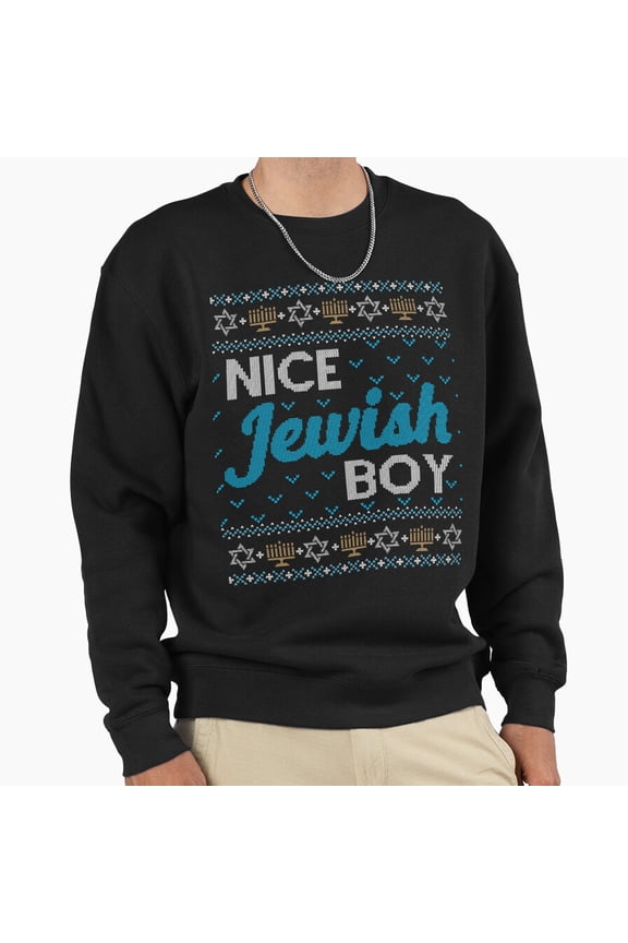 Funny Funny Hanukkah Sweater Unisex Sweatshirt Nice Jewish Boy Retro Holiday Graphic G7486, Up to Size 5XL
