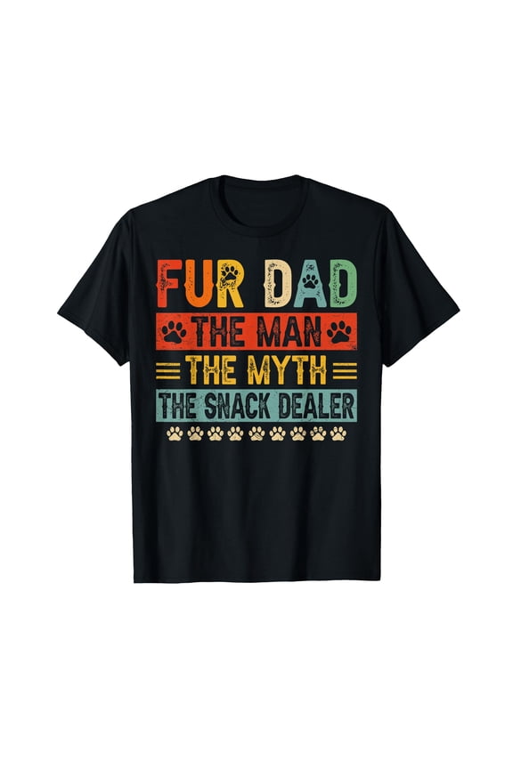 Funny Fur Dad Myth Snack Dealer T-Shirt for Pet Lovers - Perfect Father's Day Gift