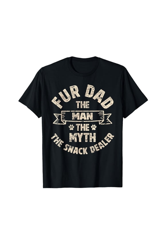 Funny Fur Dad Myth Snack Dealer T-Shirt for Pet Lovers and Dog Cat Owners