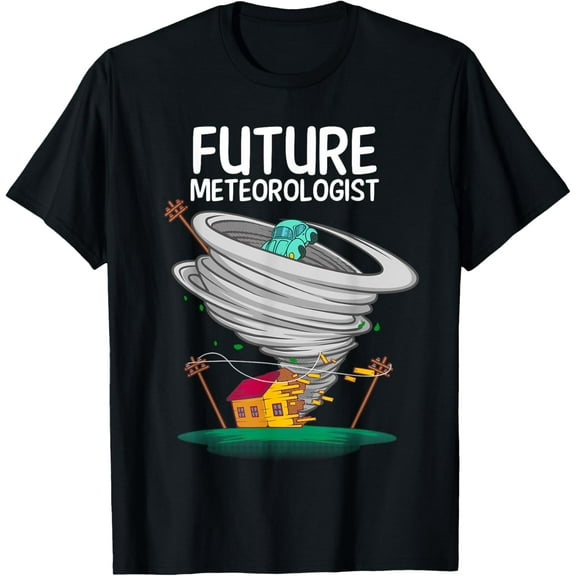 Funny Future Meteorologist Gift For Kids Cool Meteorology T-ShirtMen and women, Black T-shirt, size: Extra large