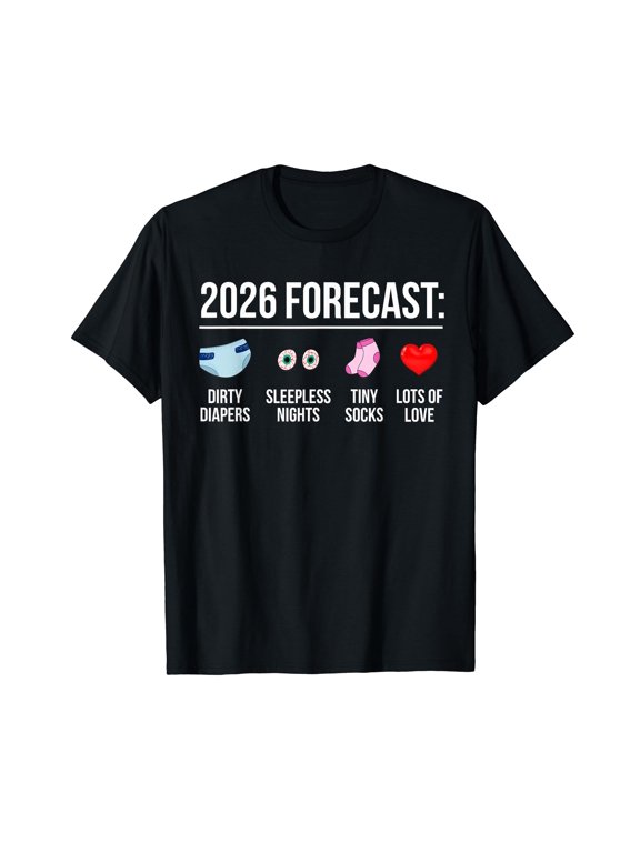 Funny Future Parents New Mom Dad to Be 2026 Expecting Couple T-Shirt
