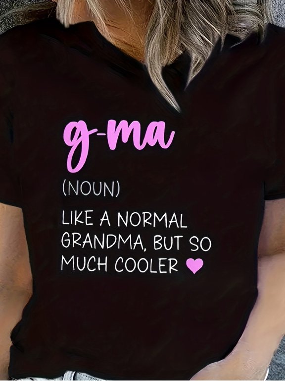 Funny G-Ma Definition T-Shirt, Cool Grandma Heart Graphic Tee, Humorous Gift for Grandmothers, Trendy Women's Apparel