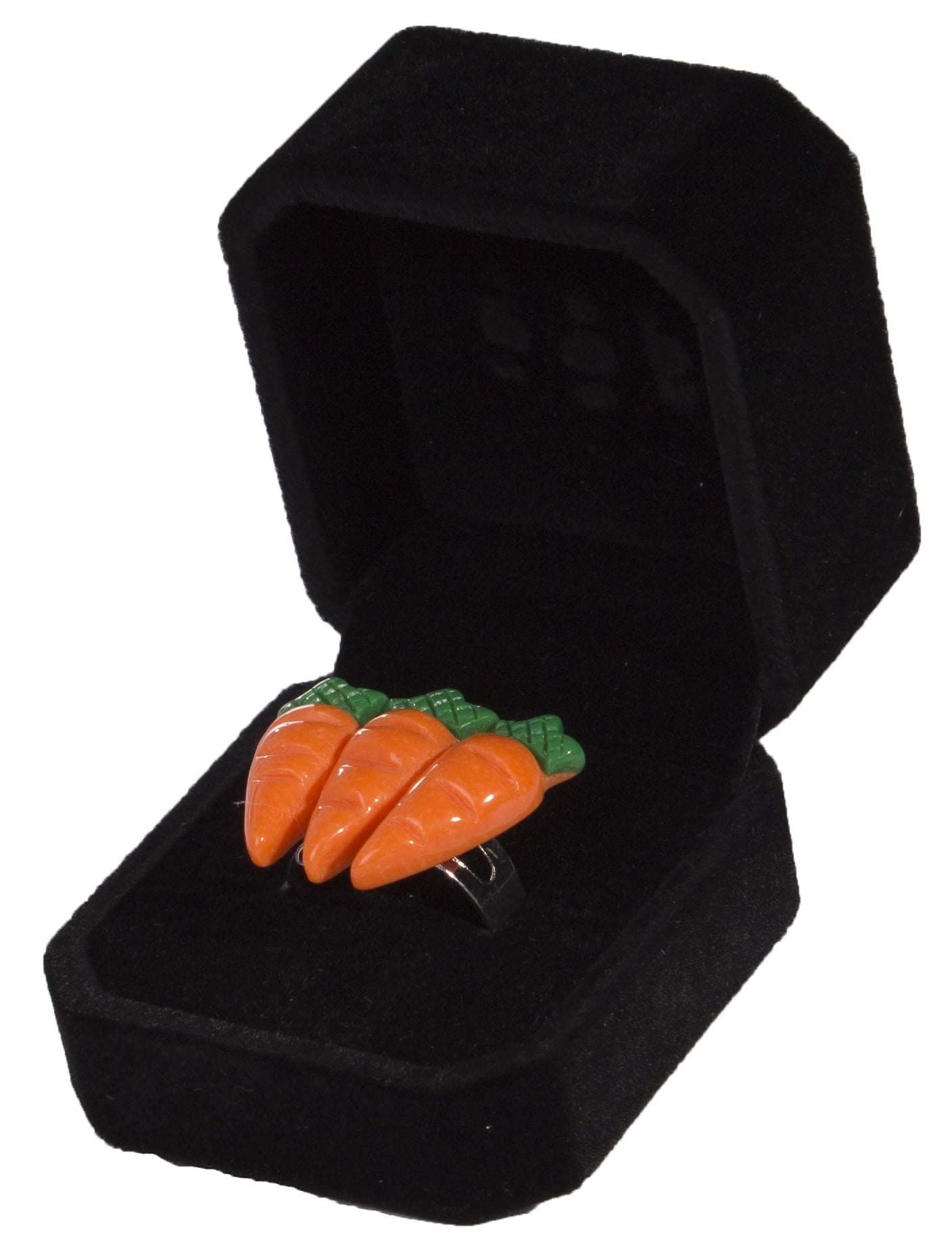 Funny Gag Gift Practical Joke Genuine 3 Carrot 3 Karat Ring In Velvet Lined  Box 