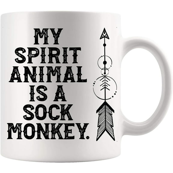 Funny Gag Sarcastic Mug My Animal Is a Sock Monkey Funny Office Poster White Mugs Cups 02041