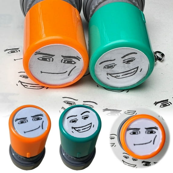 Funny Game Characters Face Stamp Set - & Game-Inspired Photo-Sensitive Seal, Teacher Stamps for Classroom Awards, Journaling, Scrapbooking & DIY Crafts (Blue)