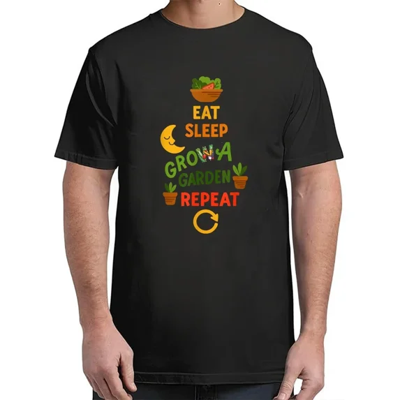 Funny Game Eat Sleep Grow A Garden Repeat Gamer Design Adult Sz S-4XL T-Shirt