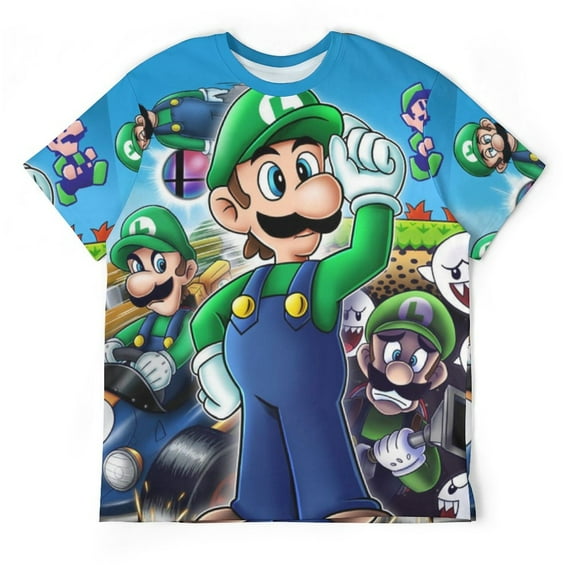 Funny Game Luigi's Mansion Unisex Short-sleeve Shirt For Men Women Novelty 3D Print T-Shirt Soft Comfortable Tee Shirts