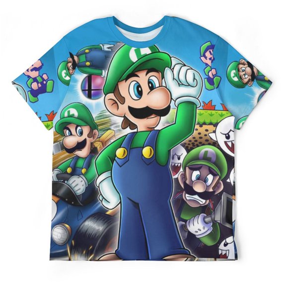 Funny Game Luigi's Mansion Unisex Short-sleeve Shirt For Men Women Novelty 3D Print T-Shirt Soft Comfortable Tee Shirts