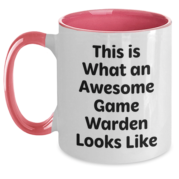 Funny Game Warden Gifts from Friends to Awesome Game Wardens, This Is What an Awesome Game Warden Looks Like, Two Tone Coffee Mug for Graduation Unique Gifts