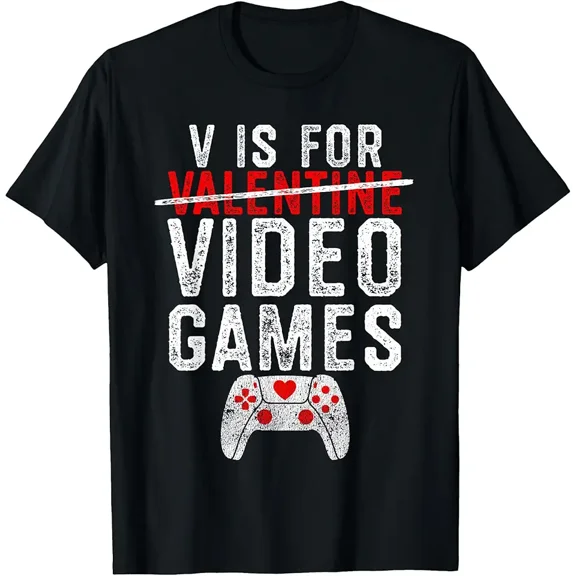 Funny Gamer Controller Valentine Gift for Men Unisex Short Sleeve Graphic T-Shirt