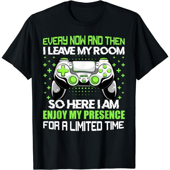 Funny Gamer Every Now And Then I Leave My Room Gaming T-Shirt