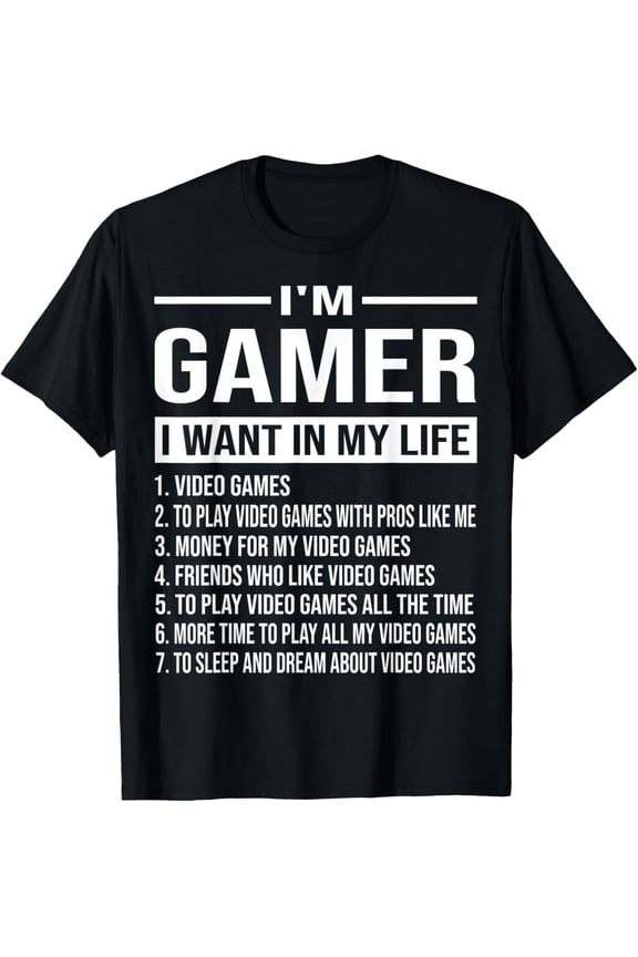 Funny Gamer Life Play Video Games Boys Teens Men Gaming Gift T-Shirt